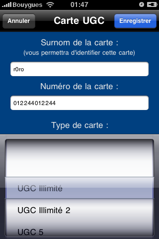 Gestion des cartes UGC